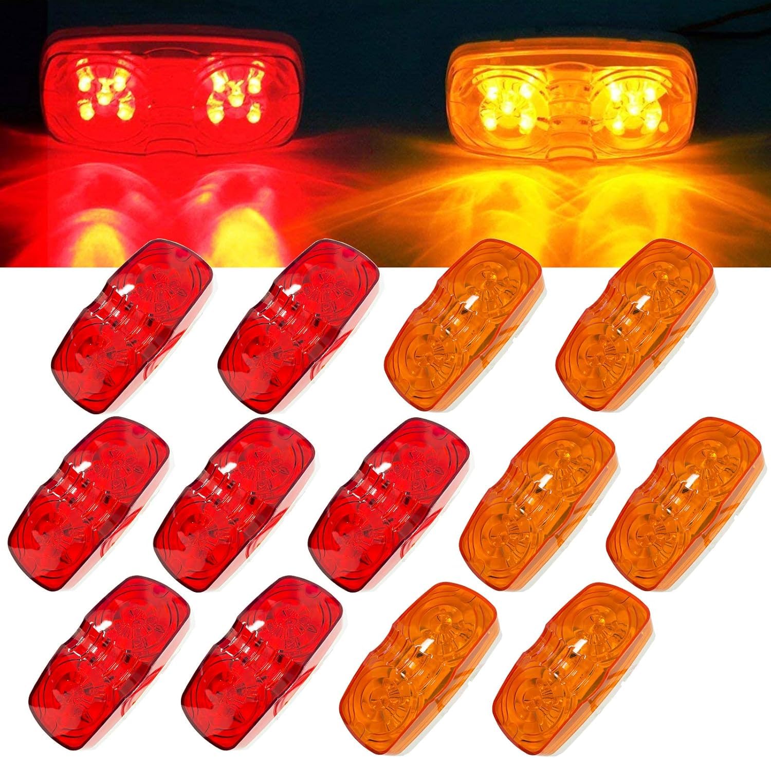 Amazon.com: HHCSOP 13Pcs Amber/Red Trailer Marker Light 10LED